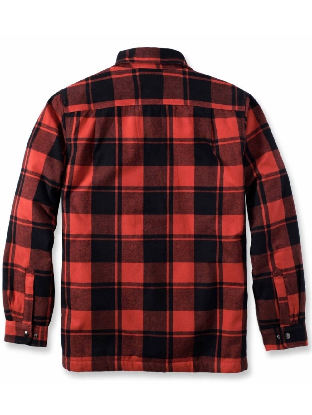 EUC Customized Carhartt Red & Black Plaid Sherpa-Lined Shirt Jacket - Large - Picture 2 of 8